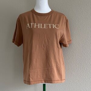 PINK Victoria Secret Athletic Graphic Tee in Rust Brown
